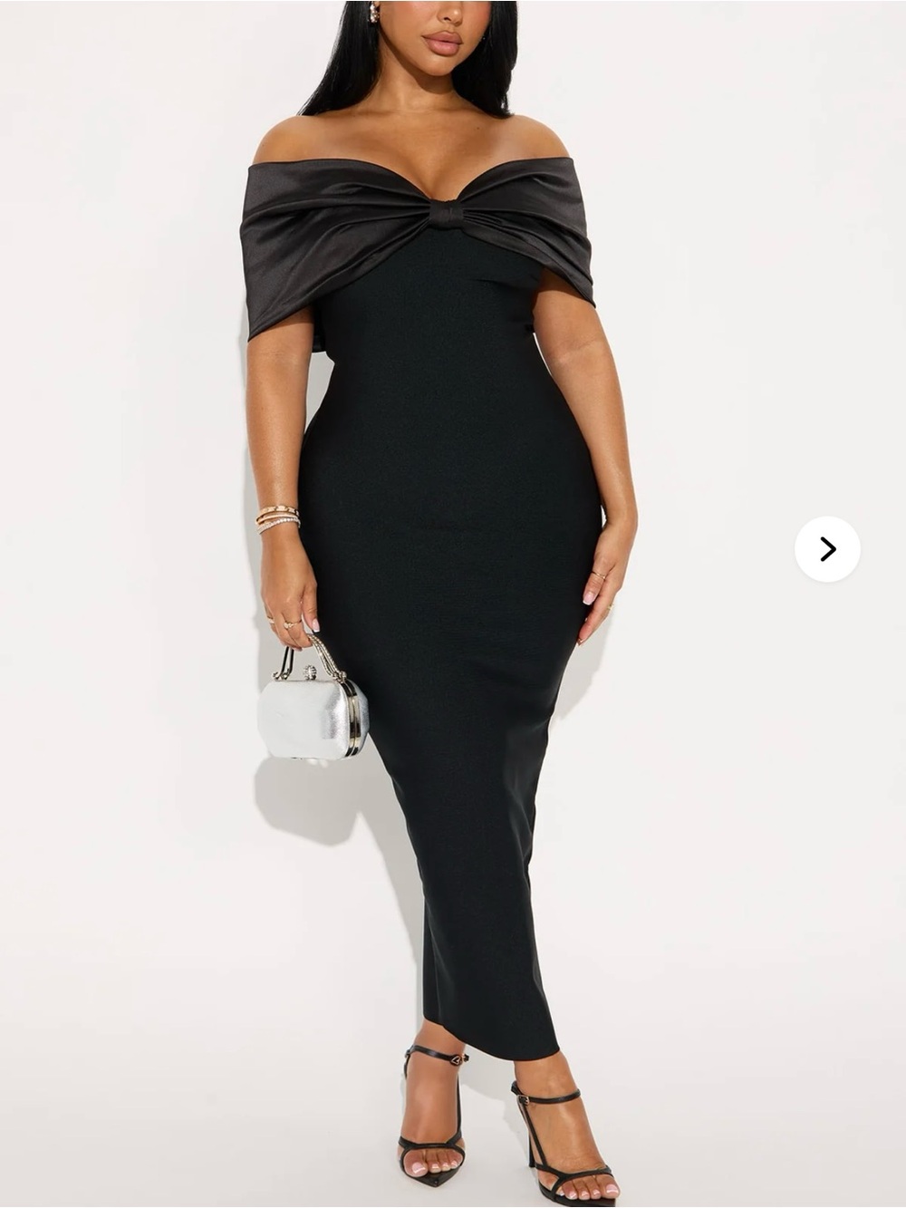 Fashion Nova Black Off-Shoulder Bandage Dress